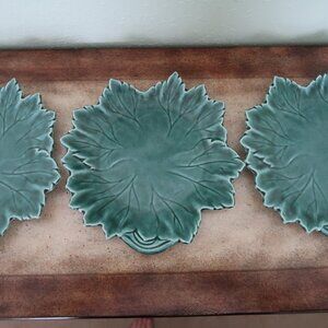 3 Vintage Woodfield by Steubenville Sea Foam Blue/Green Salad Plates